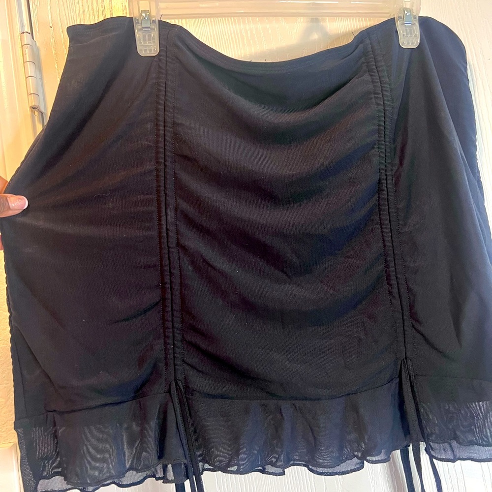Sheer cover mini skirt